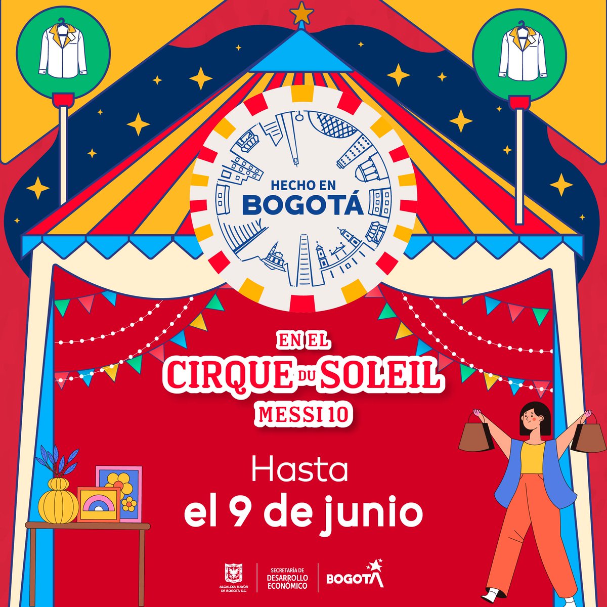 Bogota's tweet photo. ¡Compra con propósito! Cada producto en #HechoEnBogotá tiene una historia y está hecho con amor. Visita y lleva contigo un pedacito de nuestra ciudad, mientras apoyas el talento local. ¡Te esperamos en el #MessiCirque! https://t.co/XIk71T9K6F