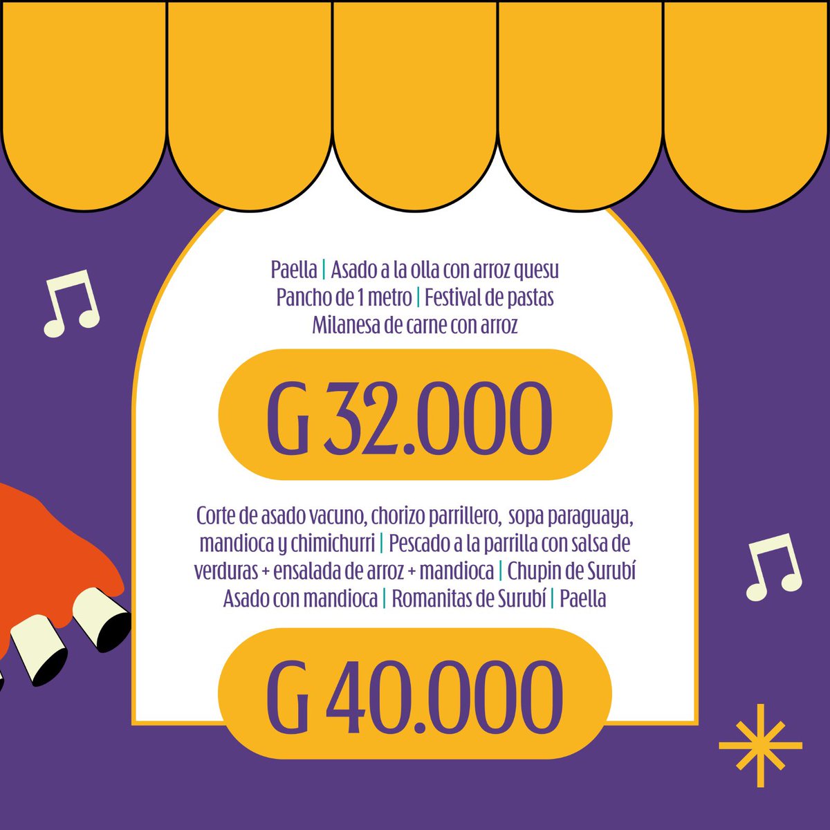 Atención a todos! 📣

¡Ya tenemos los precios de los menús de la Comilona de Teletón! 🍽️

Anda viendo que vas almorzar el domingo 😋🎉

📍Sede de Jubilados Bancarios

ENTRADA GRATIS comprando tu preventa a través de RED UTS
bit.ly/PreventaComilo…