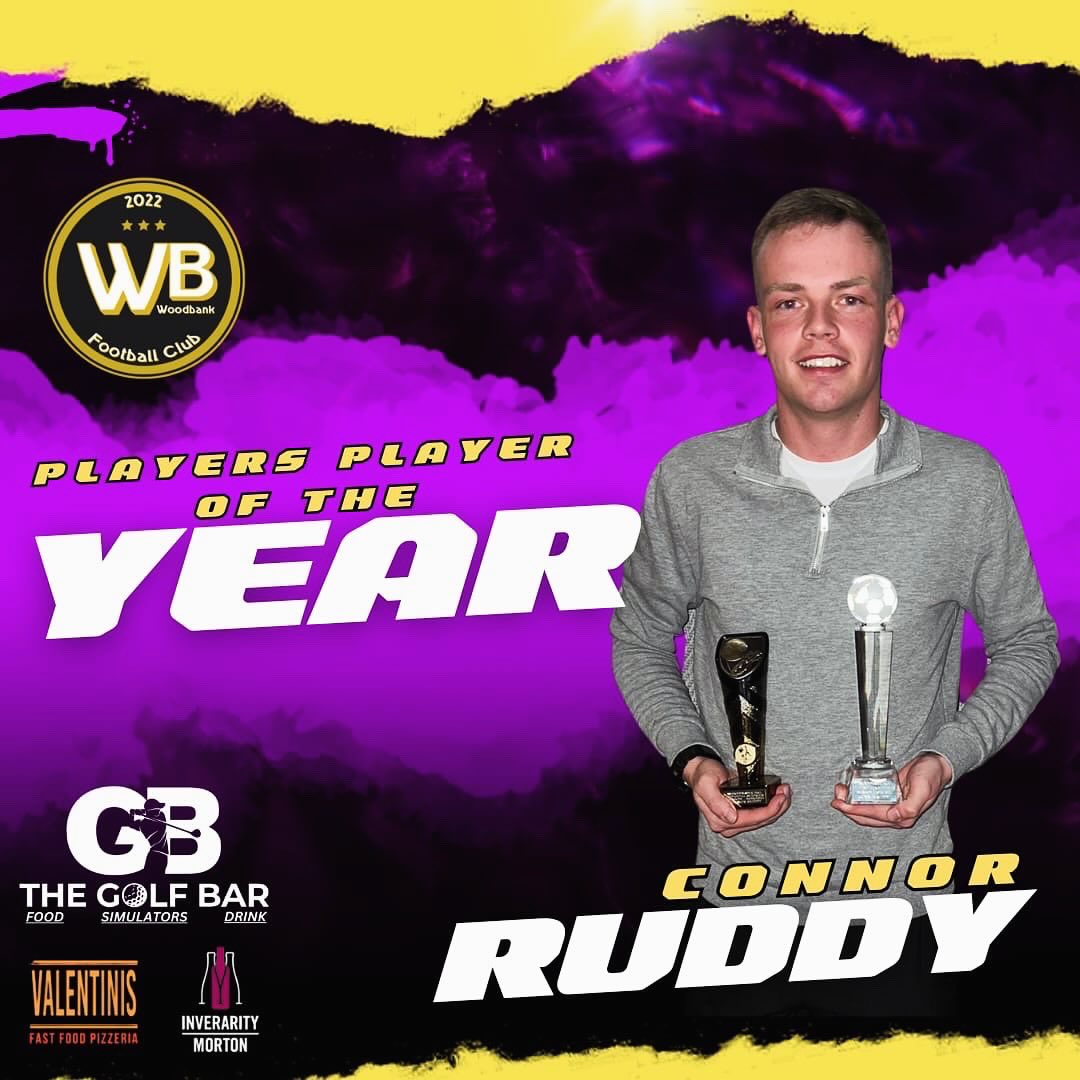 PollokUtdSMAFC's tweet photo. Woodbank POTY Awards🟡⚫️🟣

Players’ Player of the Year &amp; Top Scorer

Connor Ruddy , what a season 👏🏼 https://t.co/WAyFc95YE7