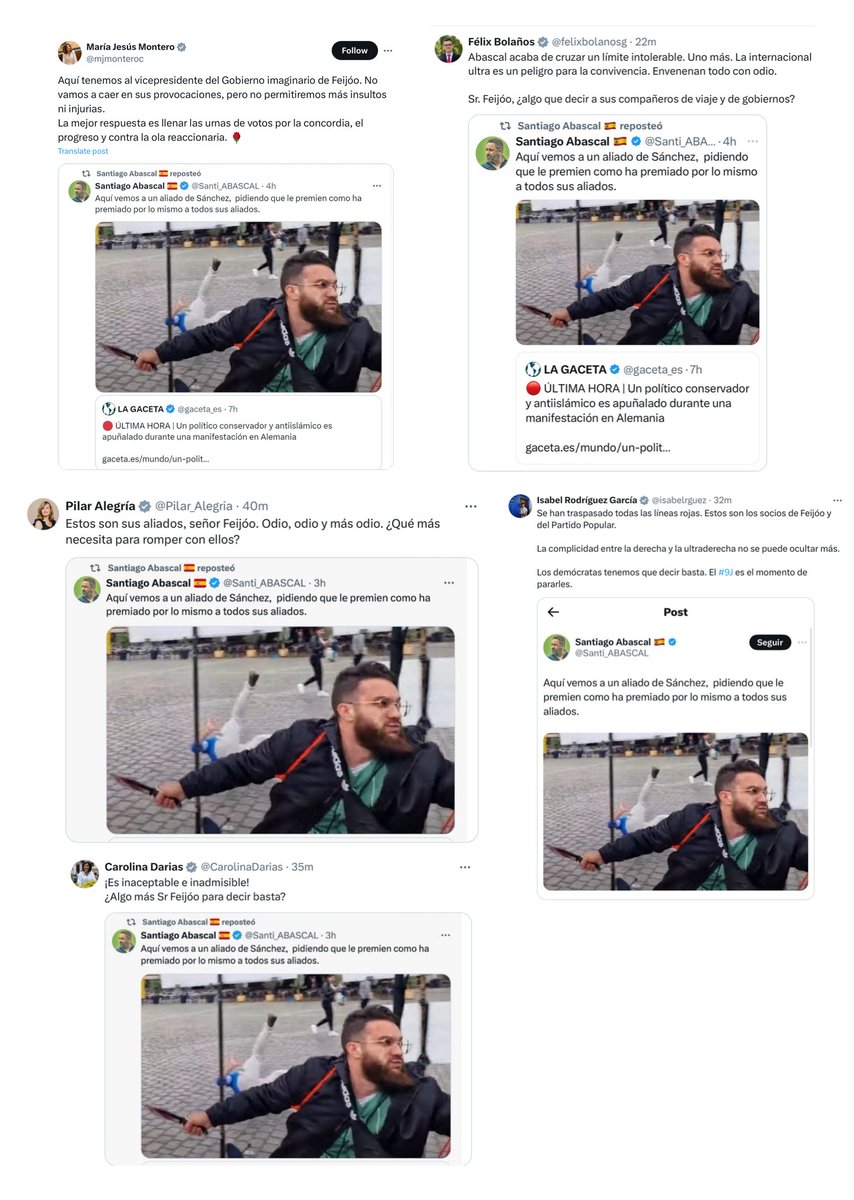 Pero.. ¿qué se habían creído?

¿Que ellos pueden acusar, difamar, manipular, mentir y mentir….y que los demás nos íbamos a quedar callados como si fuéramos el PP?

¿Creían que nos íbamos a olvidar que les aplauden Hamas, los talibanes y que han metido a ETA en la dirección del