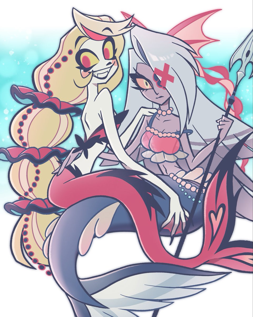 Mermaid Couple 🧜‍♀️❤️
#HazbinHotel #chaggie #mermay