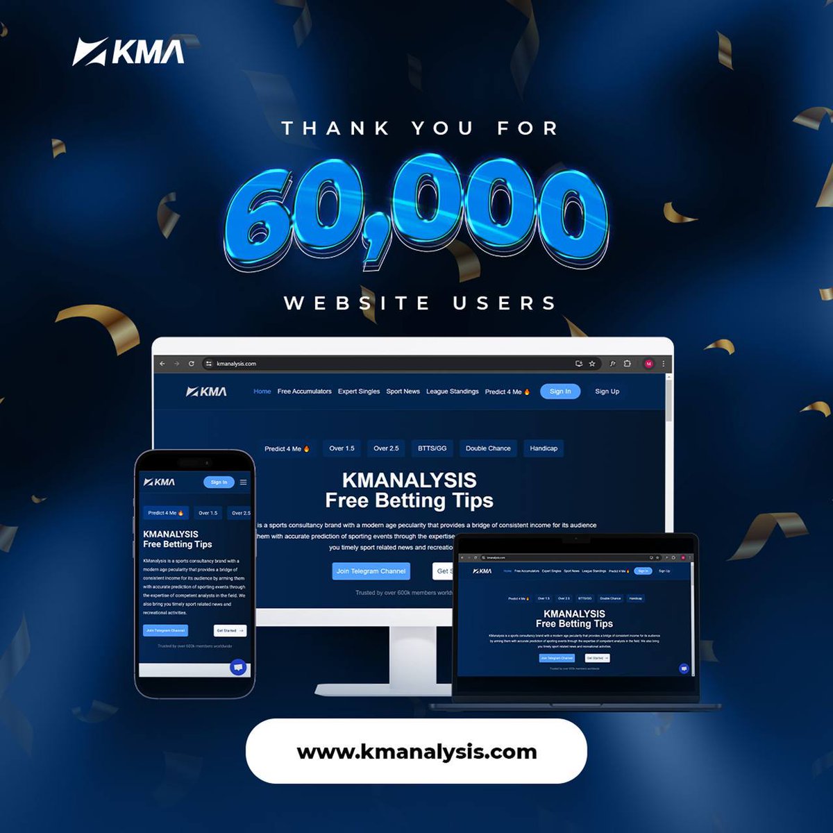 We are thrilled to announce that we have reached a significant milestone - 60,000 users on KMAnalysis.com! 🚀🌟

Thanks to the incredible support and enthusiasm from our growing community, we have achieved this impressive feat, and we couldn't have done it without YOU!