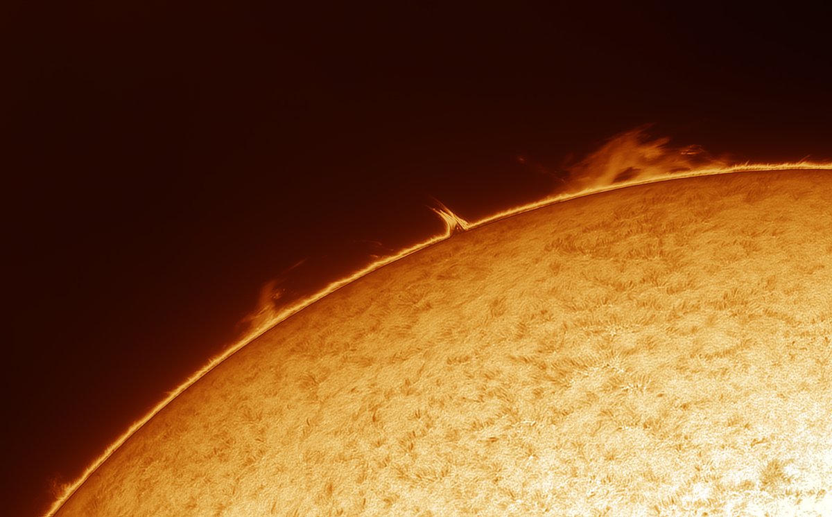 Solar Flares/Prominances from 5-26-24
This image focuses on the solar flares/prominences, however, the chromosphere does show some amazing structure.
Higher Quality
astrobin.com/0tn0ow/?nc=col…