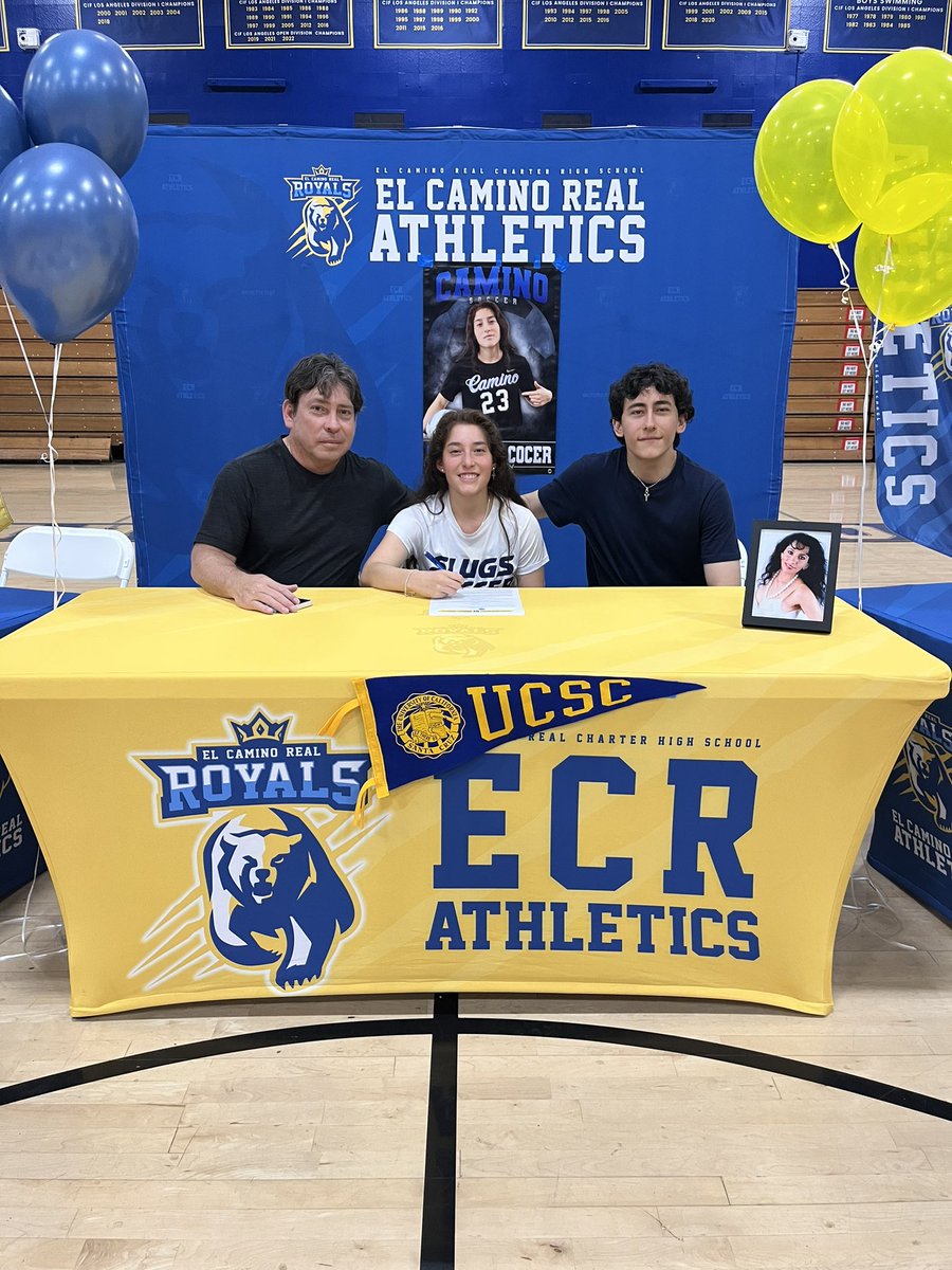 El Camino Real Girls Soccer (@ecrgsoc) on Twitter photo Congrats to <a href="/SharonAlcocer23/">Sharon Alcocer</a> for committing to play soccer at UC Santa Cruz. We are proud of you and wish you all the best. #collegesoccerfactory <a href="/ecr_athletics/">ECR Athletics 1</a> <a href="/ECRCHS/">El Camino Real Charter High School</a> <a href="/ericsondheimer/">Eric Sondeheimer</a> <a href="/haleymsawyer/">Haley Sawyer</a> <a href="/esn_media23/">Eric Sports Network</a> <a href="/Tarek_Fattal/">Tarek Fattal</a> <a href="/CIFLACS/">CIF LA City Section</a> <a href="/WVLeague_/">West Valley League</a> Congrats to <a href="/SharonAlcocer23/">Sharon Alcocer</a> for committing to play soccer at UC Santa Cruz. We are proud of you and wish you all the best. #collegesoccerfactory <a href="/ecr_athletics/">ECR Athletics 1</a> <a href="/ECRCHS/">El Camino Real Charter High School</a> <a href="/ericsondheimer/">Eric Sondeheimer</a> <a href="/haleymsawyer/">Haley Sawyer</a> <a href="/esn_media23/">Eric Sports Network</a> <a href="/Tarek_Fattal/">Tarek Fattal</a> <a href="/CIFLACS/">CIF LA City Section</a> <a href="/WVLeague_/">West Valley League</a>