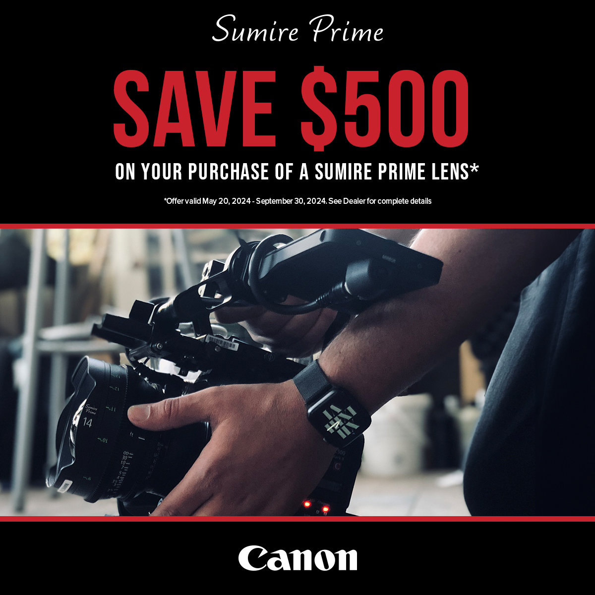 HotRodCameras's tweet photo. @CanonUSA is offering $500 IR on the beautiful Sumire  modern lenses which were made as a tribute to the ultra-popular K-35 vintage lenses. With an organic look, the Sumire primes have a softer, warmer aesthetic than the 2011 CN-E primes and are just as fast. Contact Hot Rod! https://t.co/DhH0ur0Y8Y