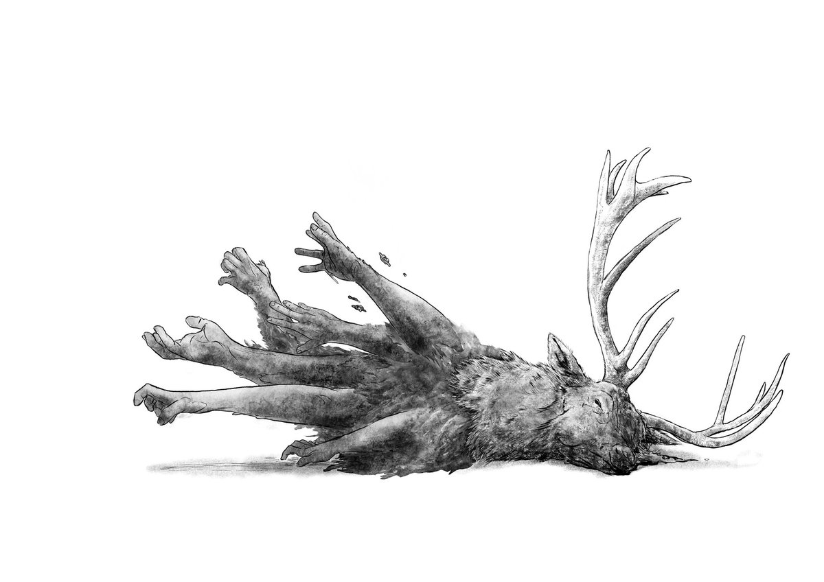 BazinNico's tweet photo. Quand j'ai reçu le mail de brief avec les différentes propositions de dessin à faire pour ponctuer le dossier Alan Wake du numéro 28 de S!CK, il y avait : "une tête de cerf arrachée".
Que rêver de mieux.... ❤️
@Sick_Mag #sickmagazine #alanwake #deer #darkart #dark https://t.co/IwXaceJCji