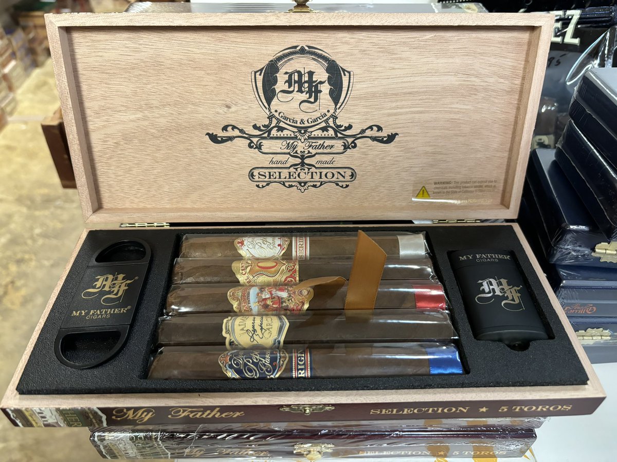 The perfect gift set for Father’s Day: 5 Toro size cigars from My Father Cigars  + cutter + lighter only $44.95. A $60 value! Presented to you today by Sgt. Alex Tirey, USMC, home on leave and put to work by his father, Brad, and his grandfather, Mike. #myfathercigars
