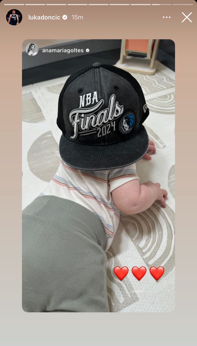Luka’s daughter, Gabriela rocking the Dallas Mavericks NBA Finals 2024 WCF hat ❤️