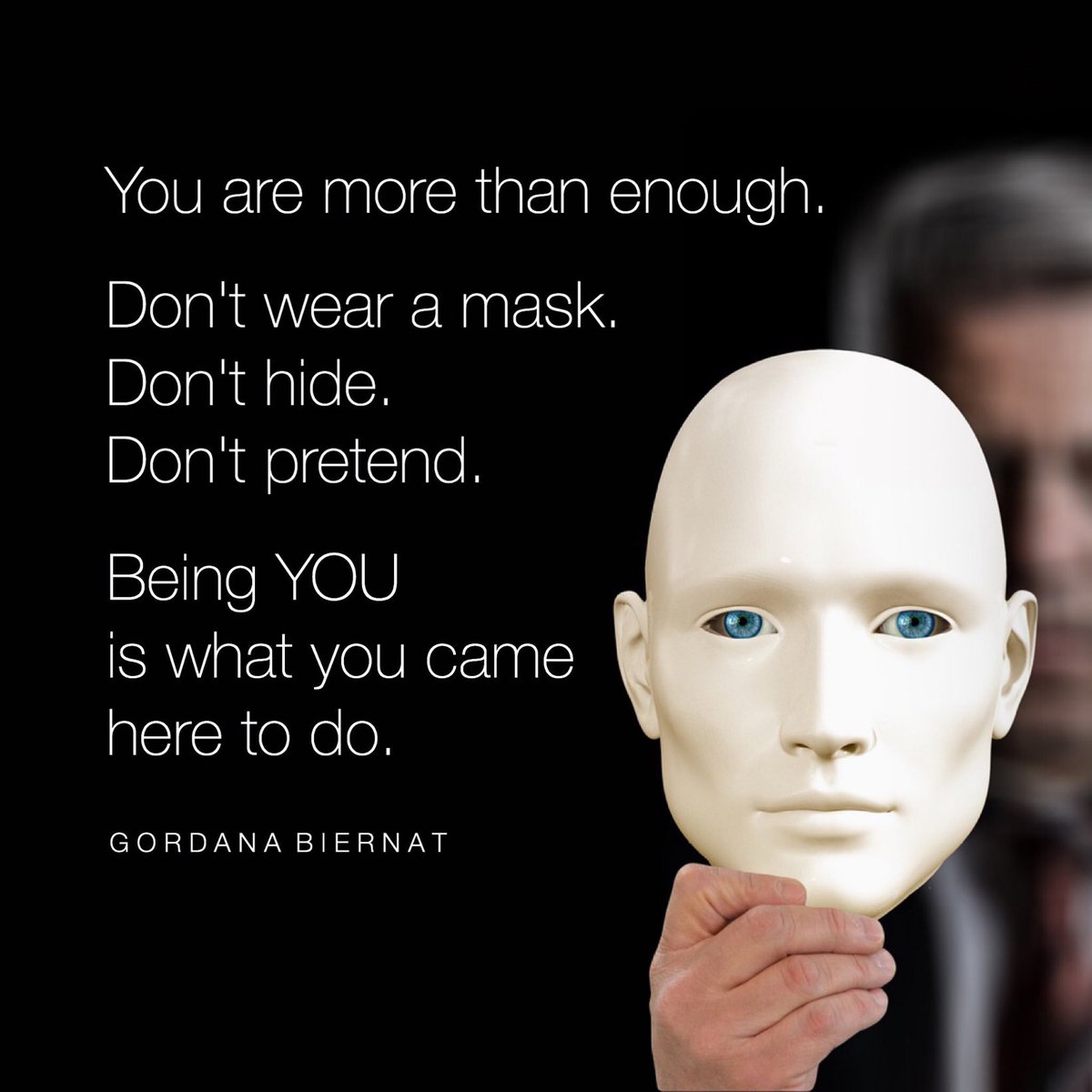 YOU are more than enough. Don't wear a mask. Don't hide. Don't pretend. Being YOU is what you came here to do. ♥️ #ShineOn✨ #FridayFeeling #FridayVibes