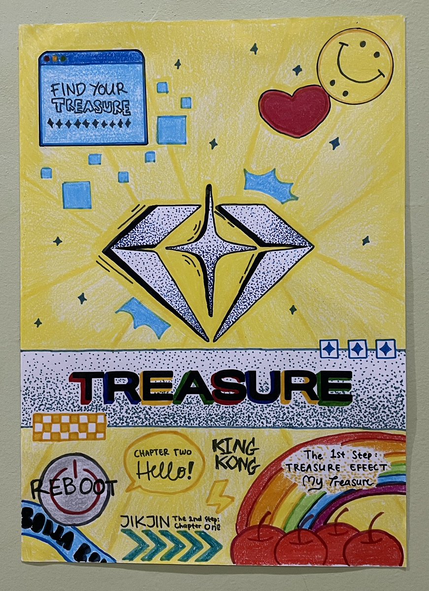 aufiina's tweet photo. Setelah sekian lama ga menggambar manual alhasil kaku banget tapi tetap aku lakukan yang terbaik 💪 Bismillah ikut challenge nya kak @AULION ini dia hasilnya inspired by @treasuremembers ‘s discography dan style nya kak Yon yeaay!! #HartaKarunAulion 🙌💎🩵✨ https://t.co/zAorJ846Vp