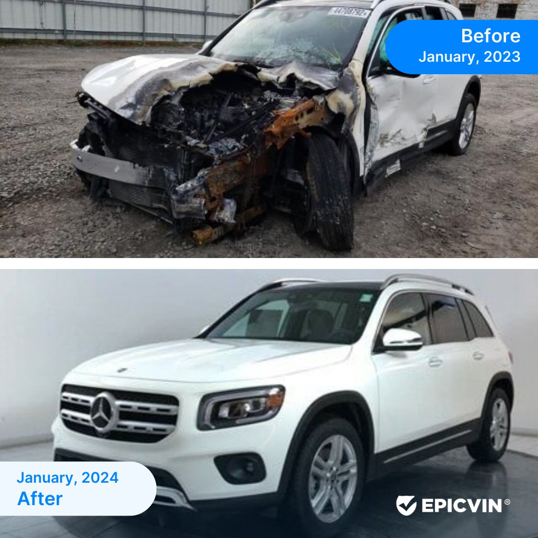 Luxury Lined with Questions: Priced at $49,605 in January 2024, this 2021 Mercedes-Benz GLB 250 seems perfect. But its January 2023 auction tale could tell more. Is it really problem-free? Check with EpicVIN. #EpicVIN #UsedCars #FamilyCar #Mercedes #GLB250 #AutoDealerUSA