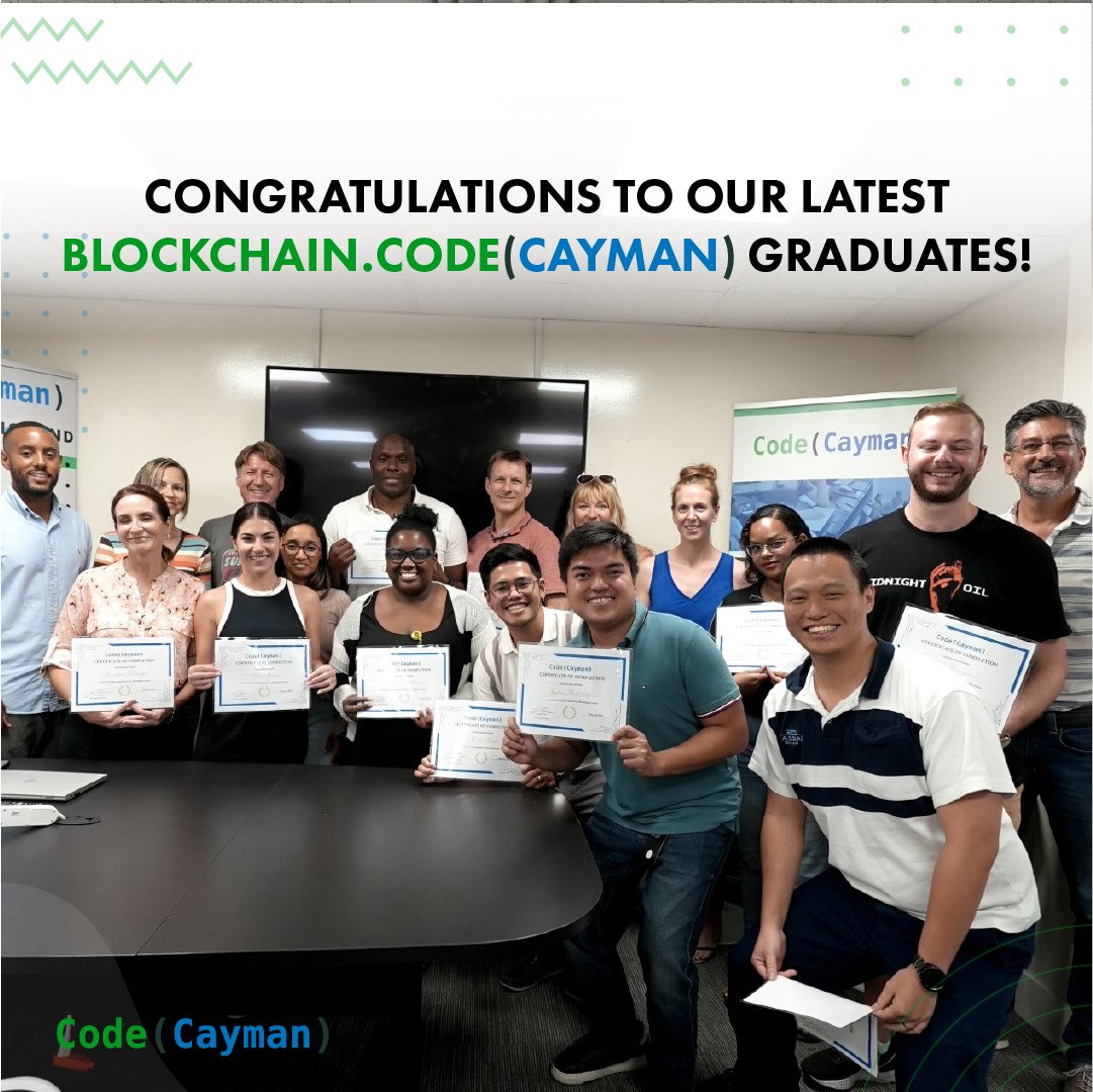 Congratulations to our latest Blockchain.Code(Cayman) graduates! 🎓 A big thanks to the industry expert guest speakers who guided them through the world of blockchain technology. We can't wait to see how they use with their newfound skills! 🚀
#codecayman #innovationisland