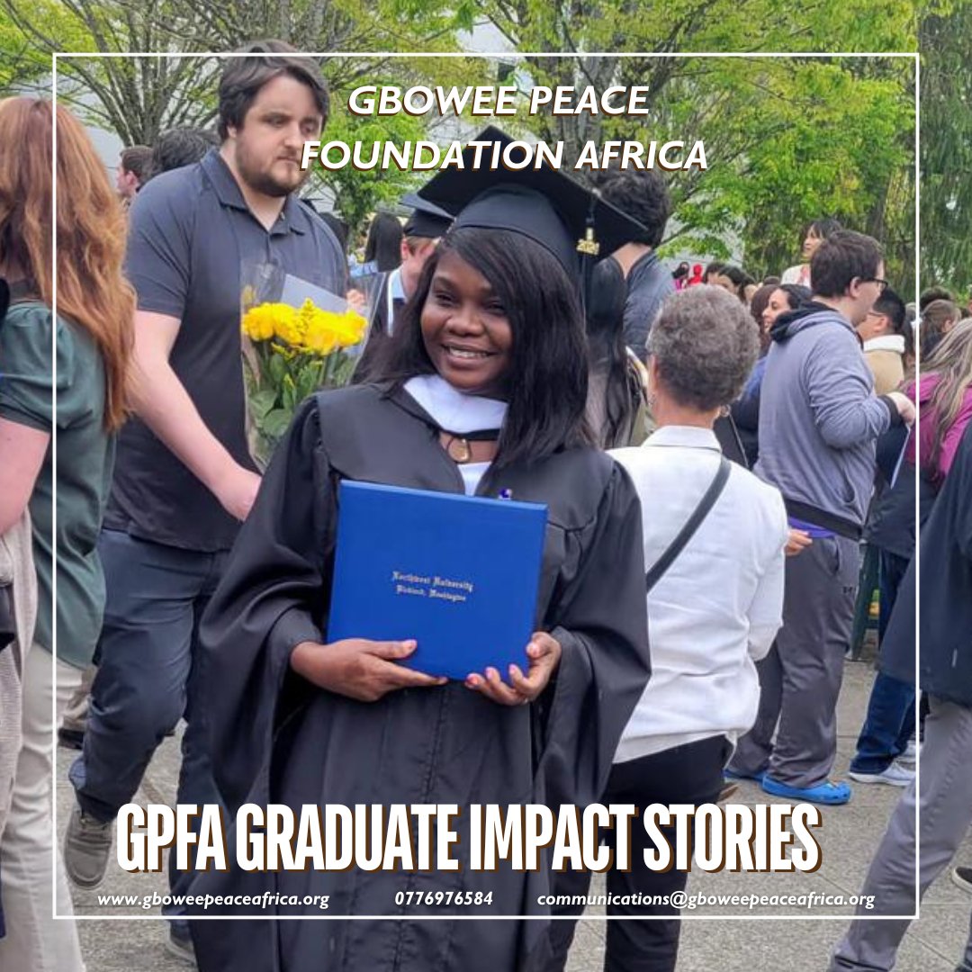 Congratulations to Josephine Somah, a Gbowee Peace Foundation Africa scholar who recently graduated from Northwest University, USA, with a Master of Arts in International Community Development

#empowertoinspire #womenempowerment #scholars #achievethedream