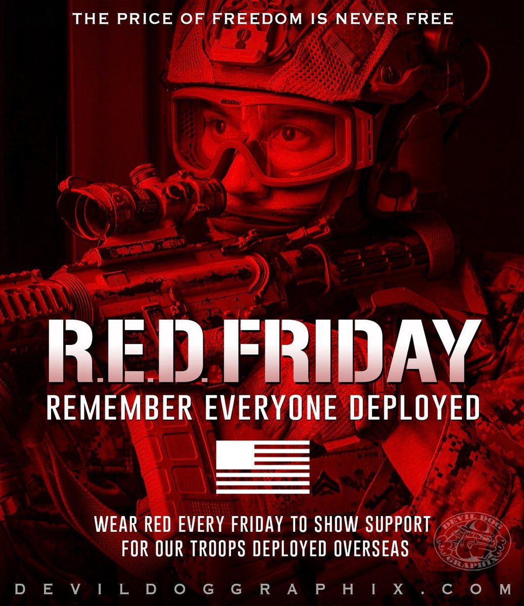 #RememberEveryoneDeployed 
#REDFriday 
#SupportOurTroops 

Lord, be their constant companion. Protect them no matter where they go, and bring them safely and quickly home to those who love them.