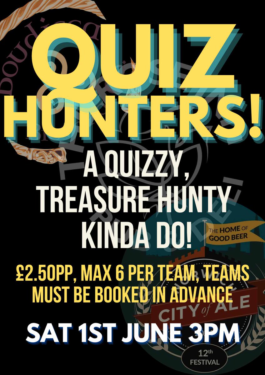 Boudicca Brewing Co (@boudiccabrewing) on Twitter photo Looking forward to this Quiz Hunters event at <a href="/RoseNorwich/">The Rose Pub & Deli</a> tomorrow from 3pm! All the quizzing will be indoors with easy access to the bar.
Lots of quizzy fun & prizes up for grabs! There is space for a couple more teams so contact the pub ASAP!
Spiral Stout will be on the bar! Looking forward to this Quiz Hunters event at <a href="/RoseNorwich/">The Rose Pub & Deli</a> tomorrow from 3pm! All the quizzing will be indoors with easy access to the bar.
Lots of quizzy fun & prizes up for grabs! There is space for a couple more teams so contact the pub ASAP!
Spiral Stout will be on the bar!