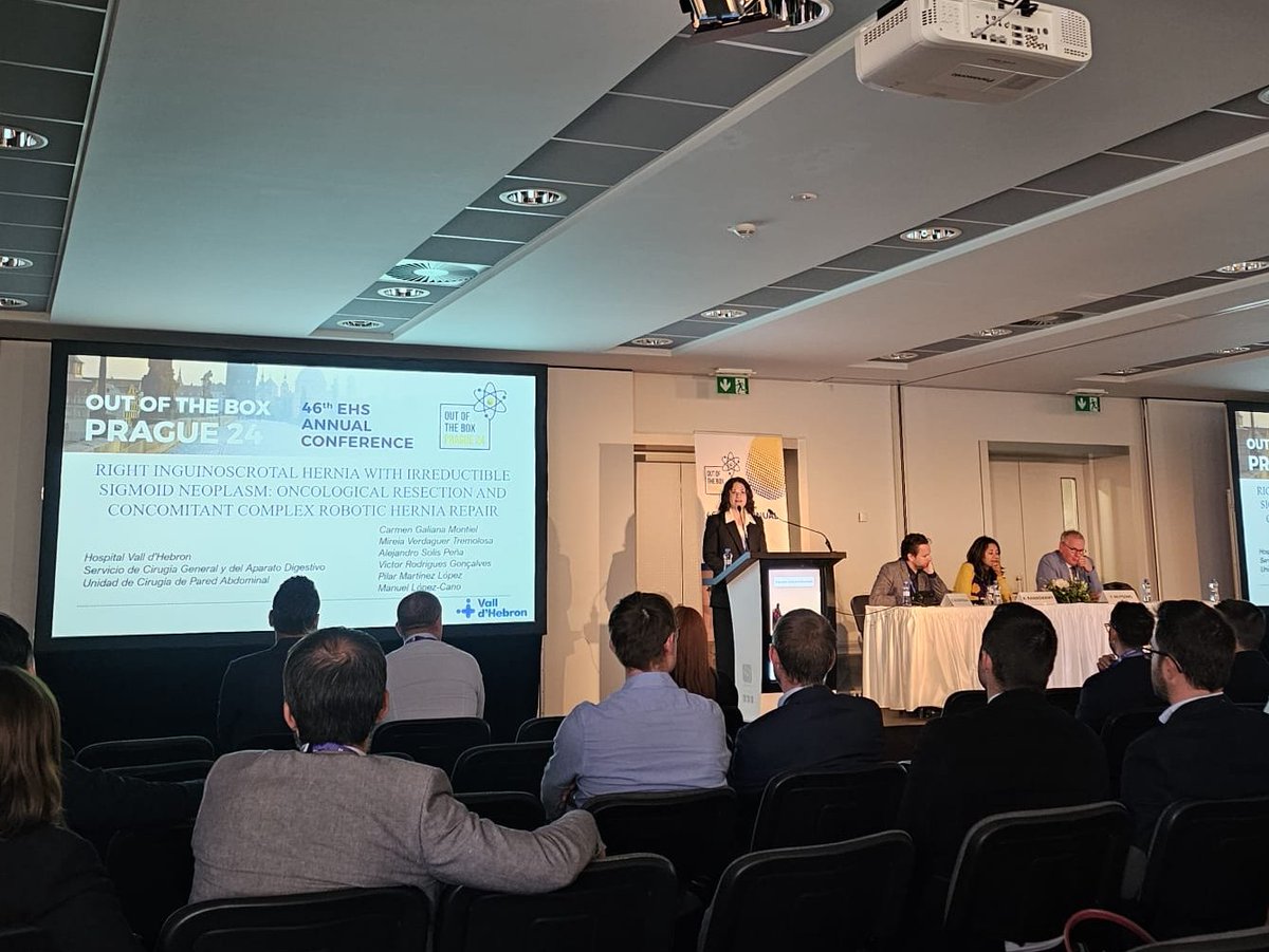 It has been a privilege to present our experience with an oncological sigmoidectomy and concomitant complex robotic hernia repair!!! Such an incredible oportunity 🤩 <a href="/EHSprague2024/">EHS2024Prague</a>  <a href="/eurohernias/">European Hernia Society</a> <a href="/AecPared/">Seccion Pared AEC</a>  <a href="/Mirevdg/">Mireia Vdg</a> 
<a href="/ManuelLpezCano1/">Manuel López Cano</a> <a href="/VictRodriguesG/">Victor Rodrigues</a> <a href="/Piilaarr/">PilarMartinezLopez</a>