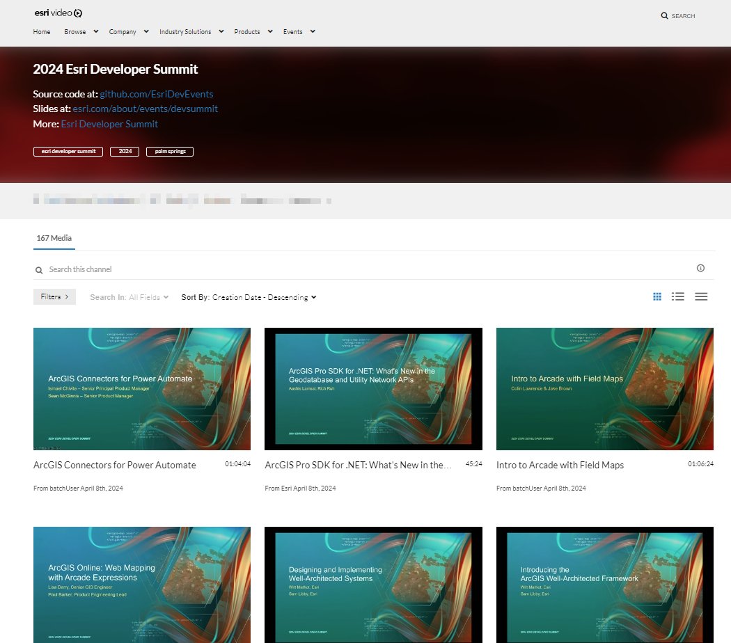 EsriStartups's tweet image. Recordings of technical sessions from the 2024 @Esri Developer Summit (#DevSummit) are available for your learning: esri.social/mwNg50RYITT #devsummit2024 #ArcGIS