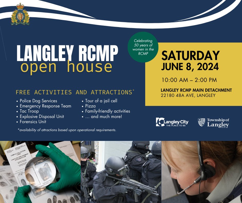 LangleyRCMP's tweet image. #RCMP #LangleyRCMP #WomenInPolicing #OpenHouse #CommunityEvent