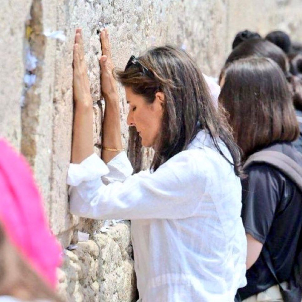First Nikki Haley signed her name on missiles used to kill children, Now she’s crying at the wailing wall, What’s next? 🤦‍♂️
