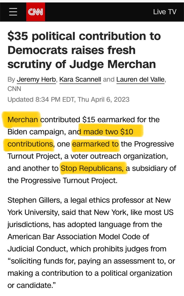 So some interesting developments about Judge Merchan, the archangel of the democrat party 

It turns out that shockingly Judge Merchan is deficient in two imperative judicial qualities - impartiality and compliance with laws 

Oh and he’s also very very cheap