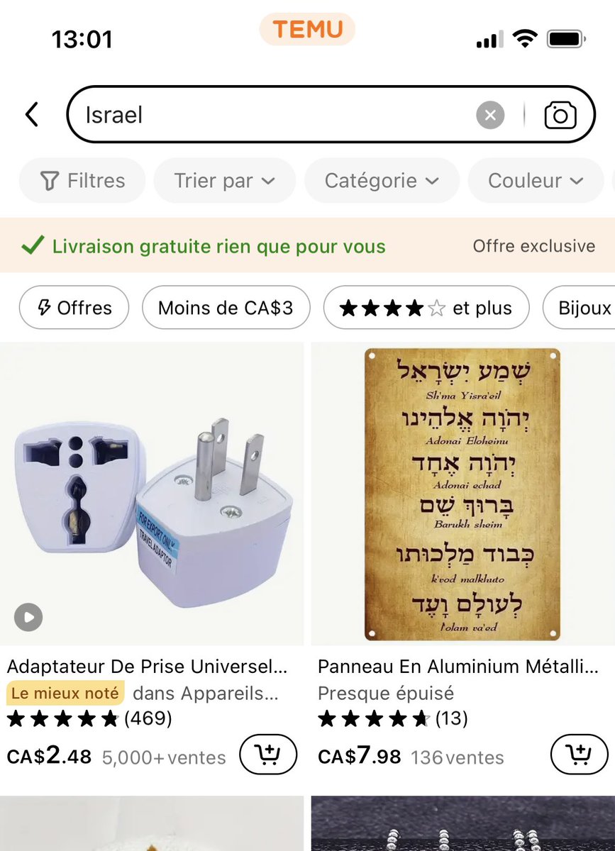 walid_mvl's tweet photo. Temu qui ban le mot Palestine, mais ne ban pas Israël. Faut boycotter ça aussi https://t.co/CGgUMfKiVG