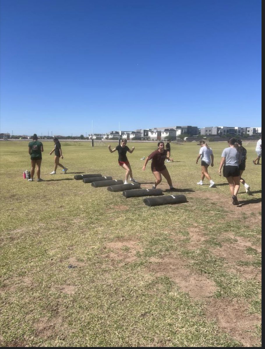 Eastmark High School girl flag football looks like it got off to a great start!! If you have athletes that want to be part of some more fun YAP camps this summer log onto Eleyo to register today!! #qcleads @qcusd95