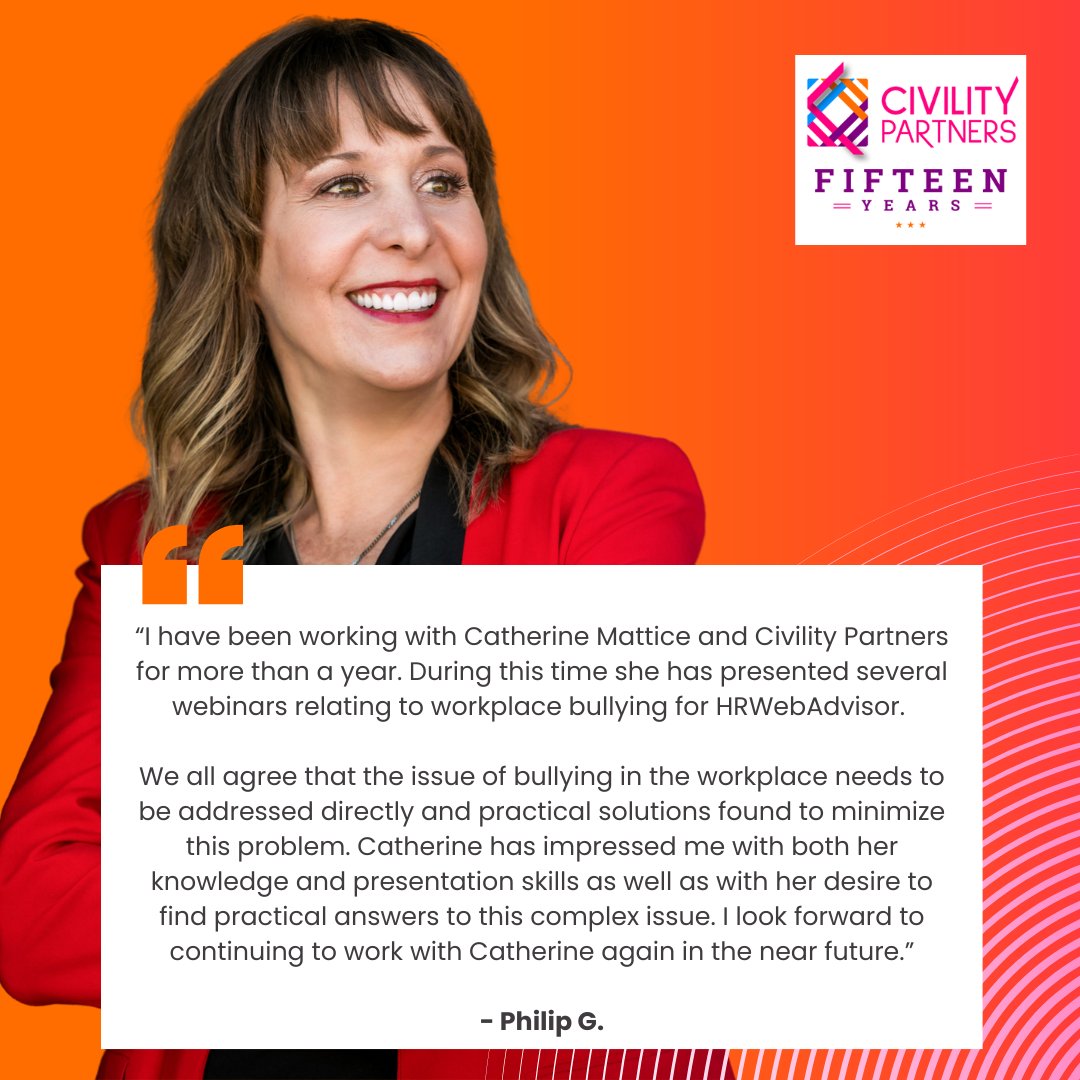 Looking for dynamic and impactful speakers for your next event? <a href="/catmattice/">Catherine Mattice</a> brings a wealth of expertise that is not only actionable but also highly engaging and truly inspiring. Shoot us a message!

#CivilityPartners #Webinars #KeynoteSpeaker