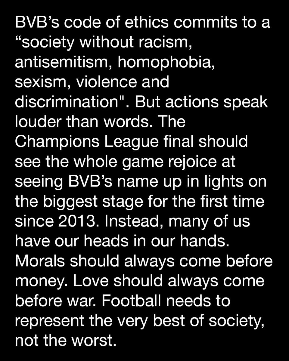 Weapons manufacturers have no place in football. <a href="/BVB/">Borussia Dortmund</a>