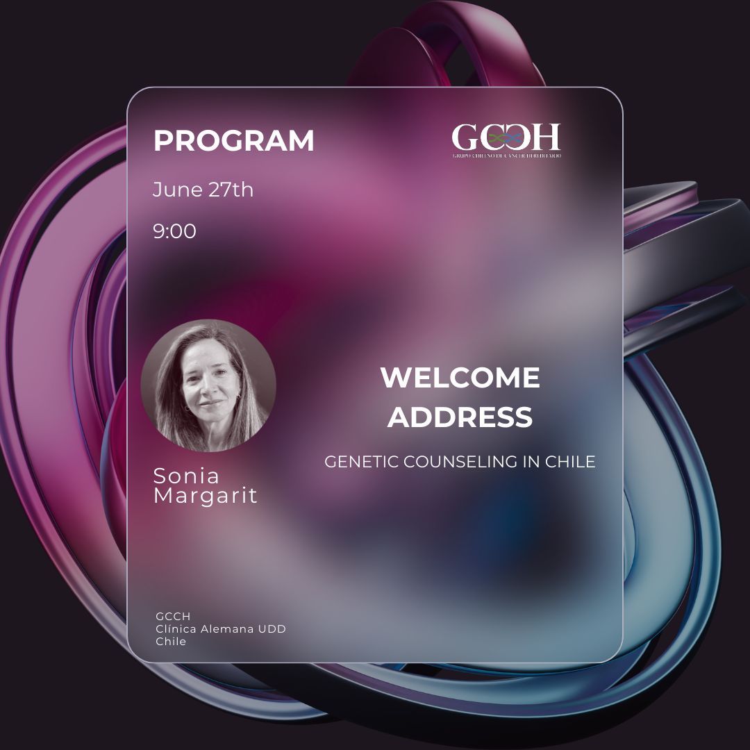SplaGen's tweet photo. O Grupo Chileno De Câncer Hereditário  - GCCH convida para o II UPDATE IN GENETIC COUNSELING &amp; PRECISION MEDICINE que acontecerá no dia 27 de junho na Universidad del Desarrollo, Santiago e por streaming.

#Genética #CâncerHereditário #MedicinaDePrecisão #AconselhamentoGenético https://t.co/sgdawfE0l6