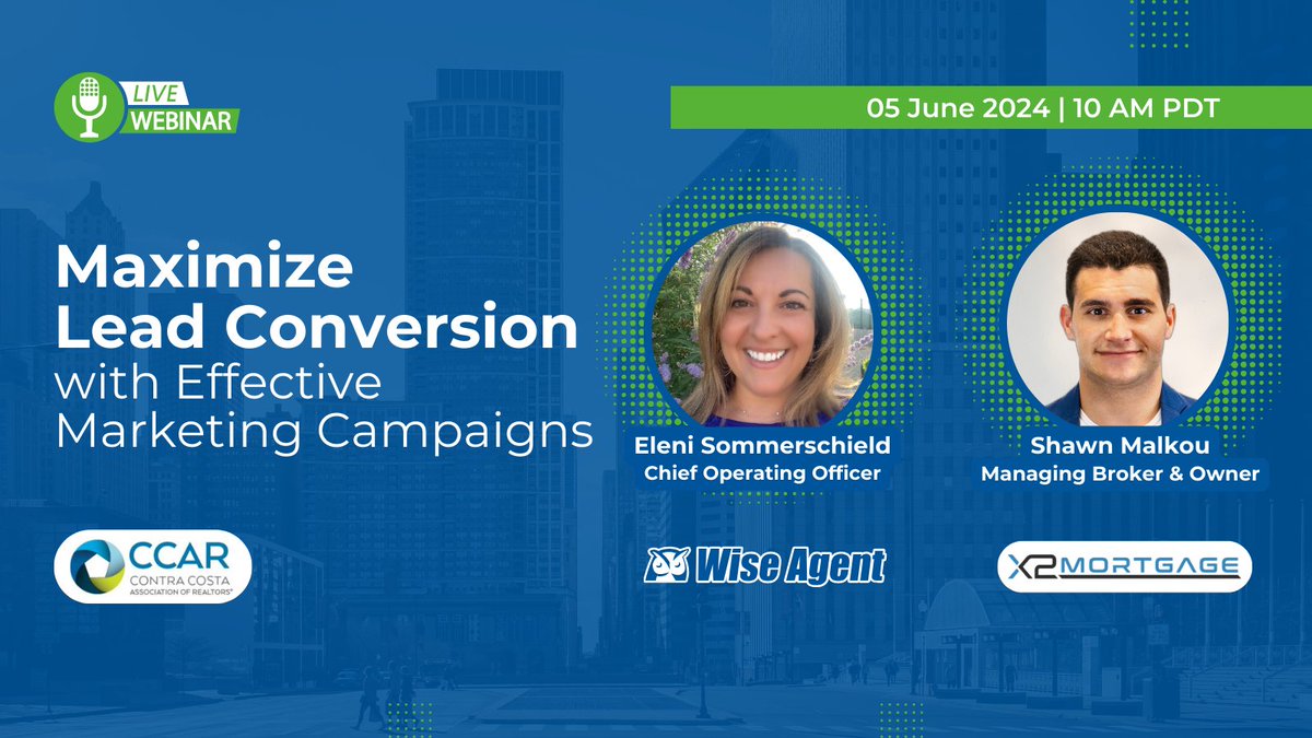 Need a CRM? You get a great member discount when you sign up for Wise Agent! Learn a little more about it and register for this webinar on the CCAR Calendar on June 5 @ 10am. ims.ccartoday.com