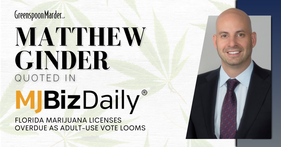 “Delays to the MMTC application process have been going on since 2017,” said cannabis partner Matthew Ginder in a recent interview with @MJBizDaily regarding Florida's overdue marijuana licenses as the state prepares for an adult-use vote. Read more: ow.ly/kytX50S4pZ2