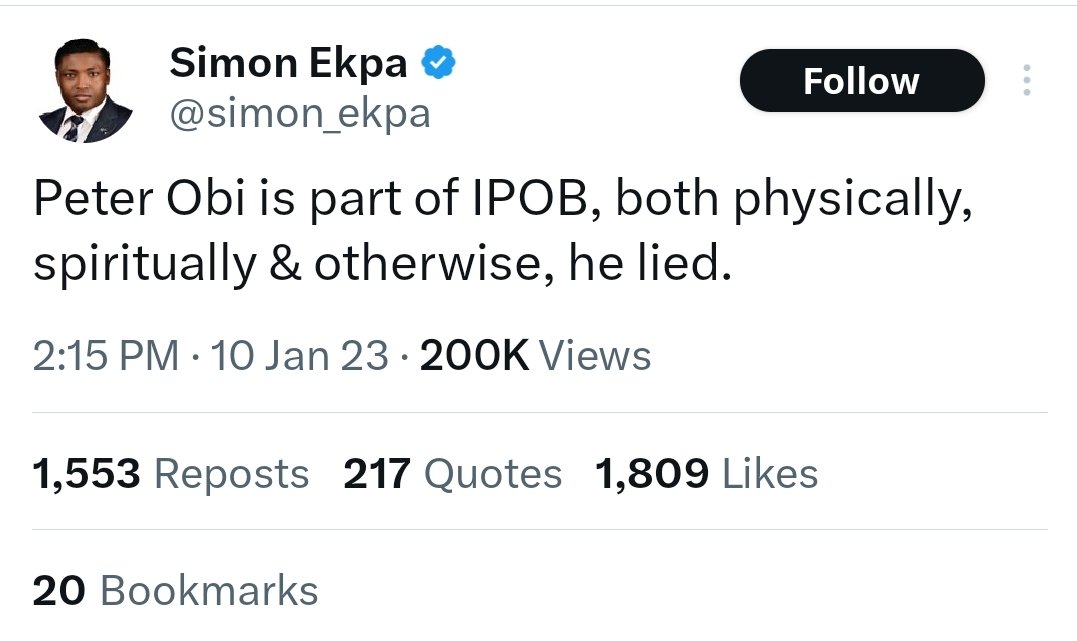BurujDara's tweet photo. @renoomokri Peter Obi is part of them. Even their supreme leader attests to it.🤔 https://t.co/R3oJLbR7nF