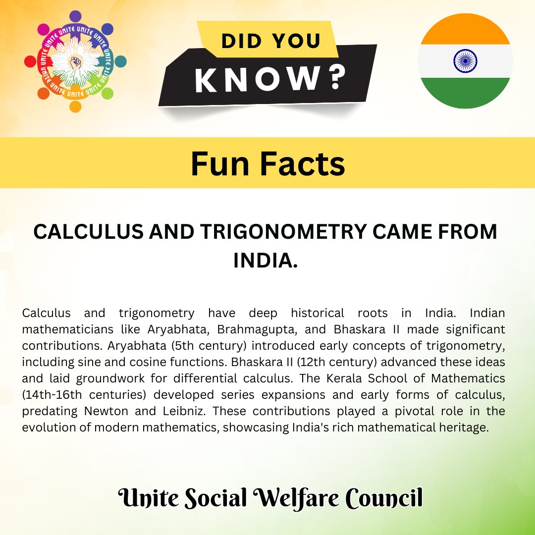 Calculus and Trigonometry came from India.

#uswc #calculus #trigonometry #indianmathematics #aryabhata #bhaskaraii #keralaschool #mathematicalheritage #historyofmath #brahmagupta #sineandcosine #earlycalculus