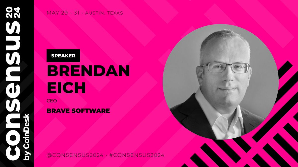 brave's tweet image. How do we preserve privacy in the age of AI? Brave CEO @BrendanEich will share his vision at #Consensus2024 by @CoinDesk today!

🕓 4:00 PM CDT / 5:00 PM EDT
🗺️ Austin Convention Center: Gen C Stage

Learn more about the event here: consensus2024.coindesk.com/agenda/event/-…