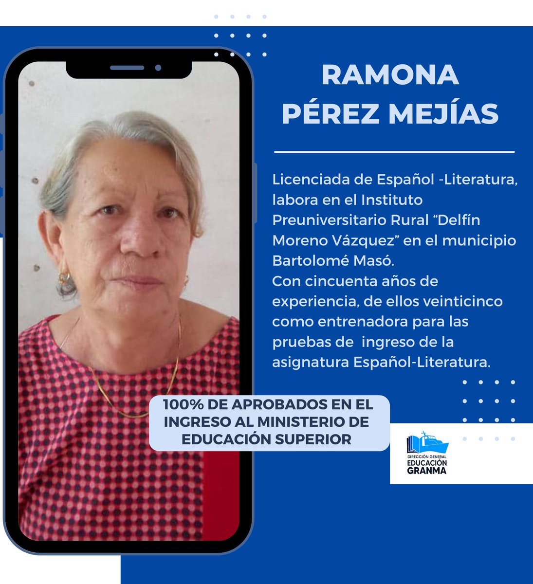 Felicidades a esta magnífica docente por los resultados alcanzados en el ingreso a la Educación Superior.
#EducaciónGranma #CubaMined