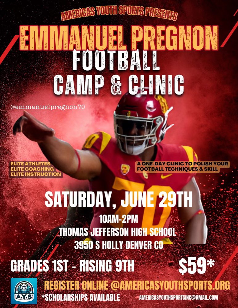 Thomas Jefferson HS (@tjspartans) on Twitter photo We’re excited to have TJ alumnus Emmanuel Pregnon come back to TJ to host a youth football camp & clinic! 🤎💛<a href="/PregnonEmmanuel/">Emmanuel Pregnon</a> We’re excited to have TJ alumnus Emmanuel Pregnon come back to TJ to host a youth football camp & clinic! 🤎💛<a href="/PregnonEmmanuel/">Emmanuel Pregnon</a>