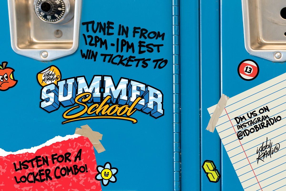 Tune into idobi Radio from 12pm - 1pm ET (9am - 10am PT) everyday and listen out for our locker combo for your chance to win tickets to @summerschoolfst! When you hear the combo on air DM us on Instagram! Good luck & we’ll see you this summer! 📚 idobi.com/listen