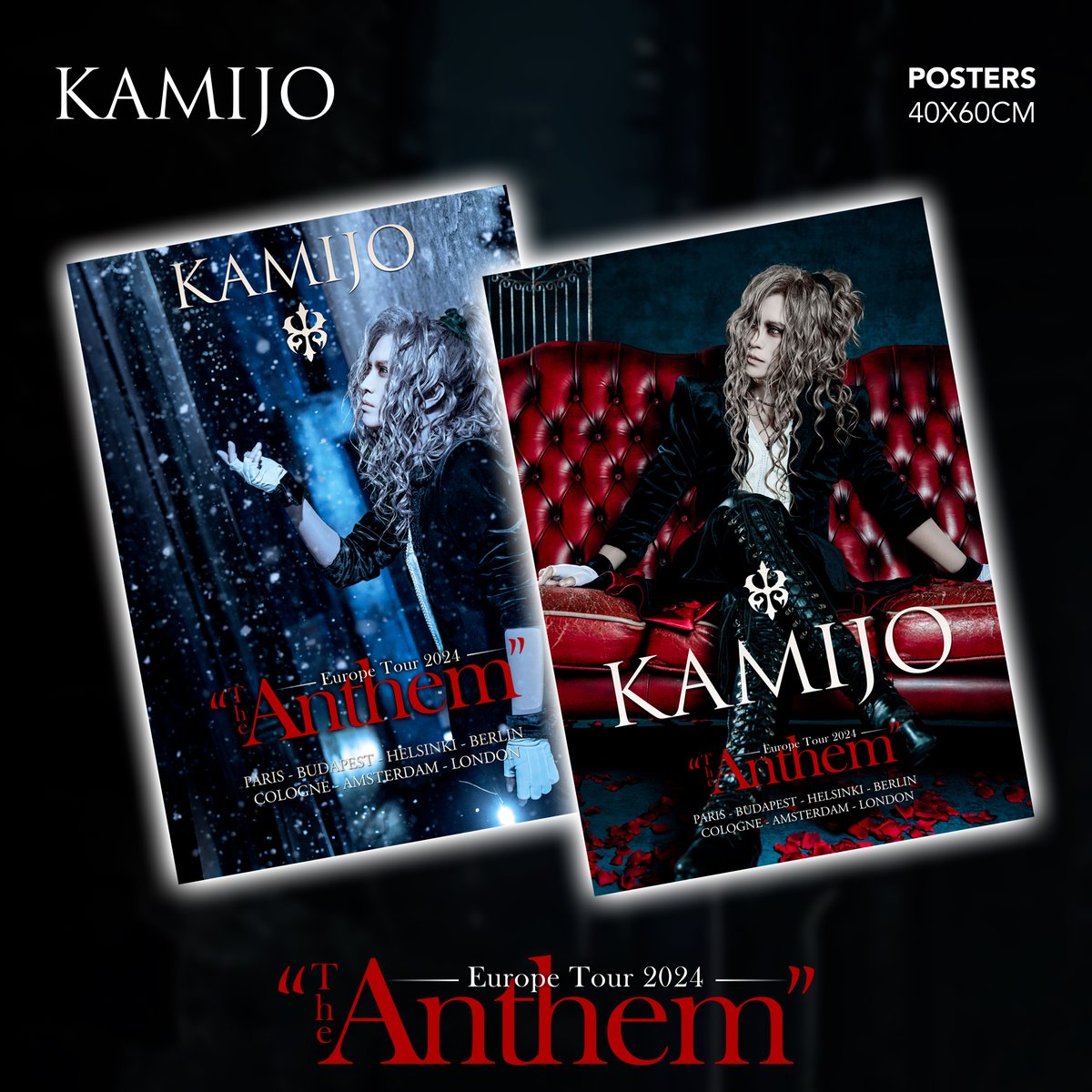 Hey Kamijo fans!
🛍️ Some quality products will be waiting for you at the merch stand 🤩

🎞️ Photoset (10€)
🖼️ Posters (10€ each)
☕️ Mug (20€)
🔑 Keychains (5€ each)
👜 Tote bag (15€)
📒 Handcrafted wooden notebook (30€)
👕 T-shirt (30€)
👕 Hoodie (50€)
👕 Tanktop (25€)
