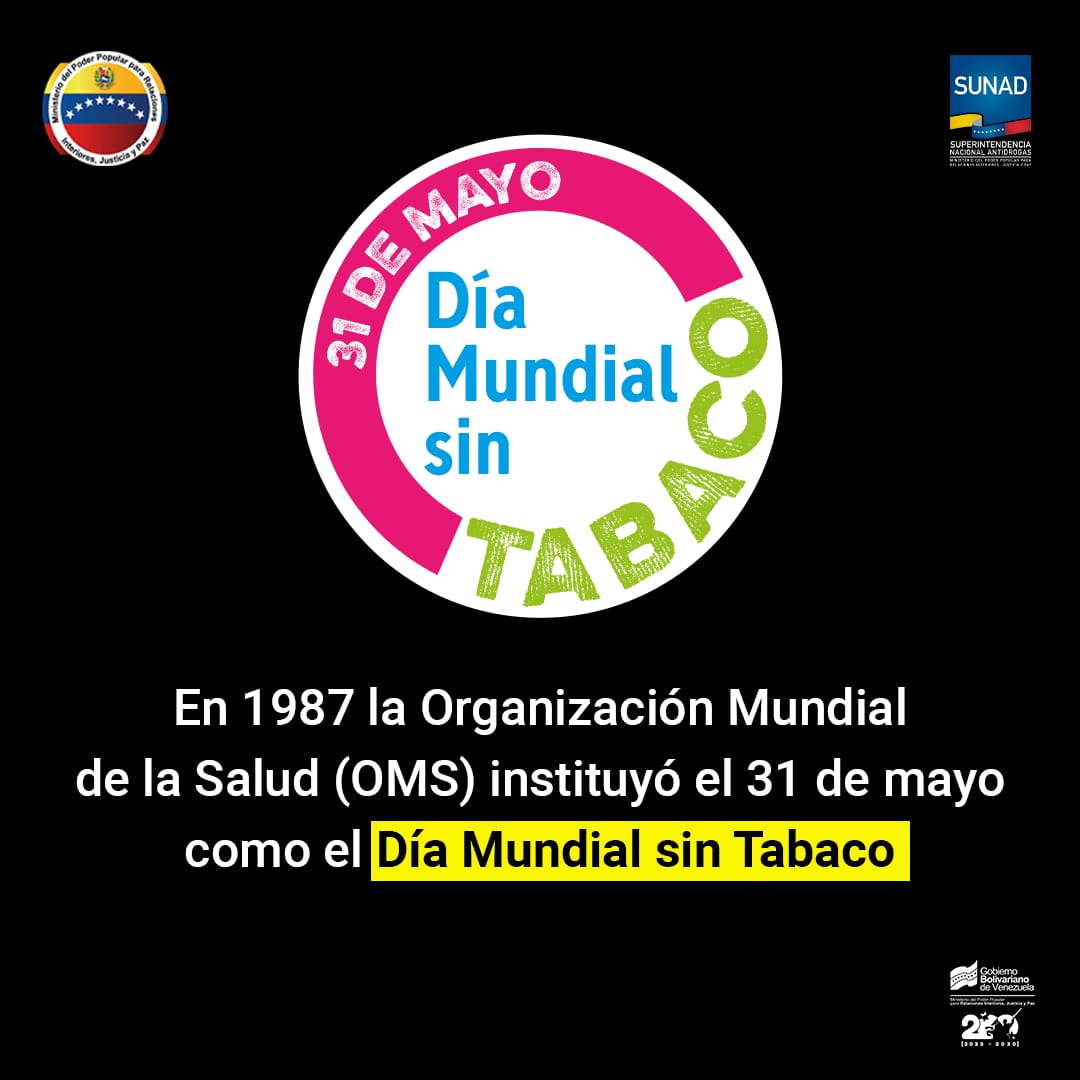 Sabías que los fumadores son más propensos a tener síntomas de insomnio que los no fumadores  #DíaMundialSinTabaco2024   ¡Venezuela libre de tabaco!