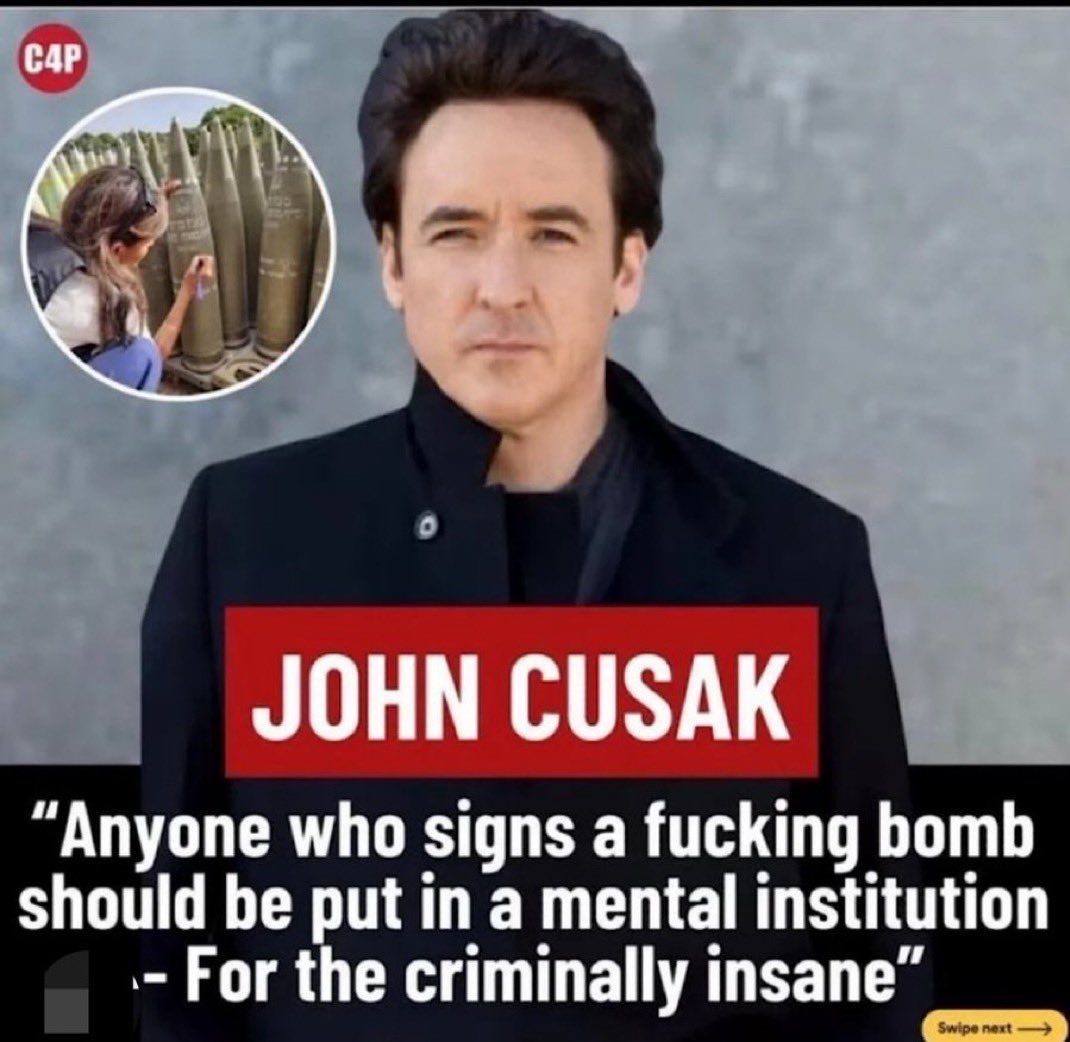 ❤️🇵🇸 “I pity those bitches who think I care about my future projects in Hollywood while committing genocide in Gaza.” - John Cusack

#Gaza #Genocide #Hollywood #JohnCusack #FreePalestine #JusticeForGaza