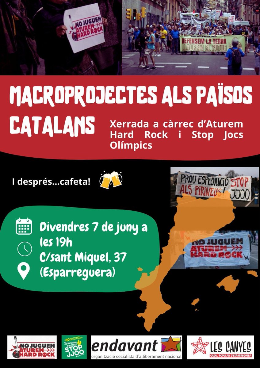 CasalEsparrec's tweet photo. Després d'unes eleccions on el model socioeconòmic i de turisme ha estat en ple debat, n'hi ha que segueixen resistint en defensa de la terra. Davant d'una crisi climàtica i un context de sequera, com podem fer front als macroprojectes? (1/2 👇🏼) https://t.co/YdVoenbtZG