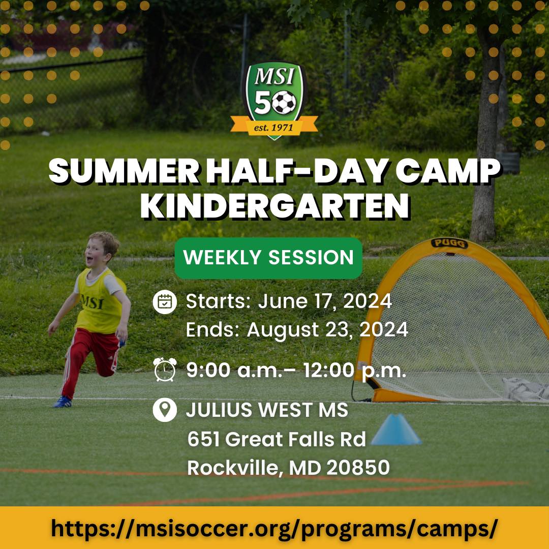 MSI Summer Camps offer the perfect mix of skill-building, team spirit, and tons of fun activities to keep your young athletes engaged and active!

Register here:
msisoccer.org/programs/camps/

#montgomerysoccer #summercamp #soccercamp  #soccergirls #goals #usyouthsoccer