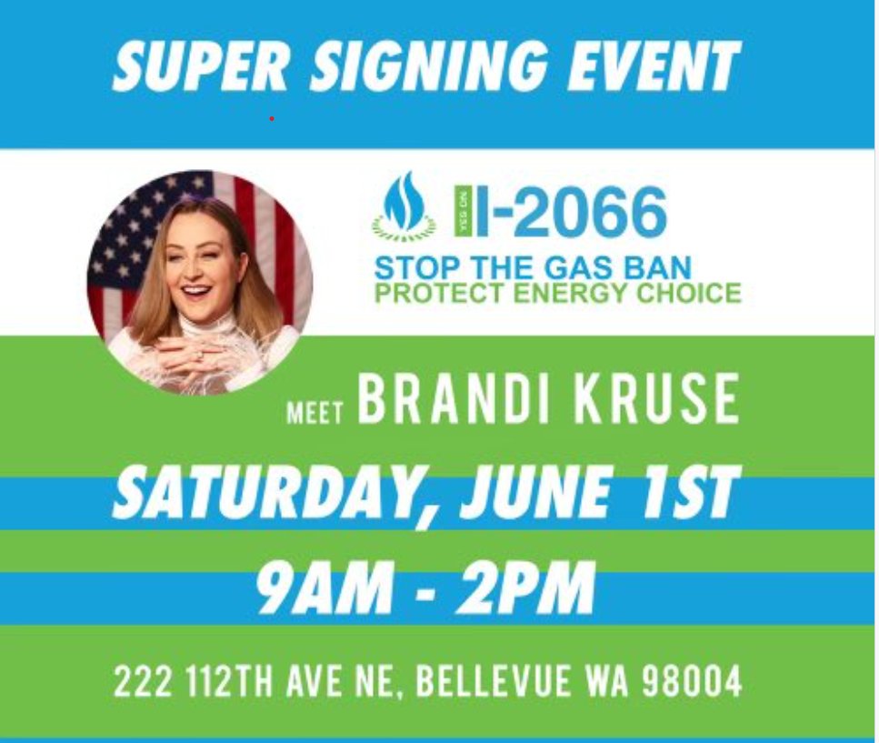 Be there! Tomorrow, Saturday, June 1 - Bellevue. Don't let the radical Democrats in Olympia steal your energy choice. Sign I-2066 to protect natural gas. 👇 @letsgowa @BrandiKruse @BIAofWA @WaHouseGOP @WaSenateGOP