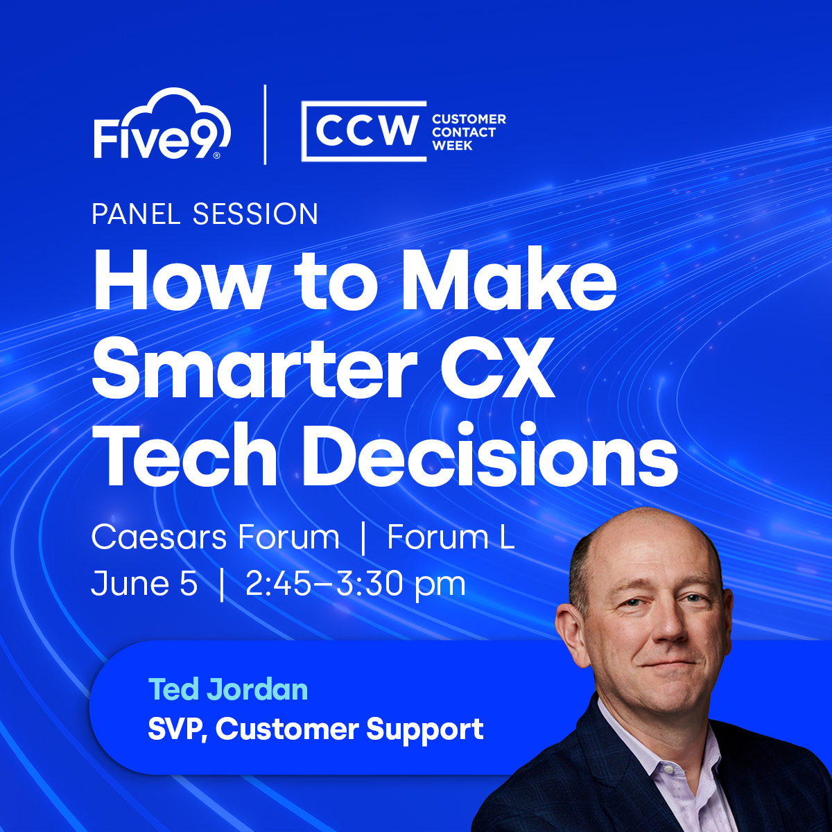 Join Ted Jordan of Five9 at #CCWVegas for a panel session and learn to: 🤓 Make smarter #CX tech decisions 🔍 Explore the challenges of selecting & integrating tech within tight budgets ✍️ Craft a digital strategy Save your spot: spr.ly/6017ejLaS @CustContactWeek