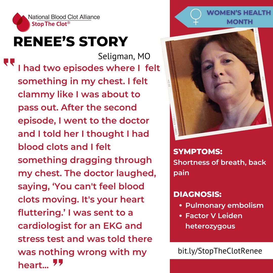 'From March '20 to March '21, I had chest pains, tightness & shortness of breath. I had taken off work because we were going camping. While loading the truck, my shortness of breath became worse, but I kept on.' Full story: stoptheclot.org/patient-storie…

#stoptheclot #stoptheclotstory