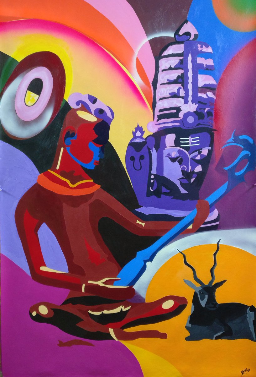 KahwJk's tweet photo. Vows of silence
122x84 cm
Acrylic on canvas
2024
#Art #ContemporaryArt #acrylic #painting #vedas #shaivism #India #Artist #kahw #artistsontwitter #ArtistOnTwitter #wip #Sadaishiva #Paramshiva
#Nirankaar #Bharat #Indian #Tantra #trendingart #curator #artgallery https://t.co/Cs4h43VTcF