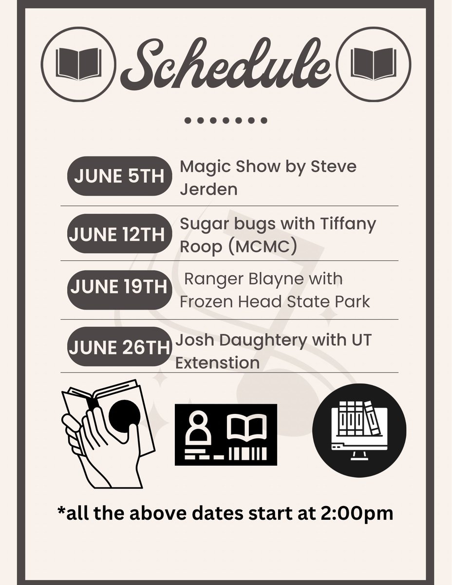 utk_uacs's tweet image. Join Us for Sunbright Summer Reading Program June 5th-26th at 2pm in Sunbright Library #uacsutk #uacssunbright #CommunitySchools