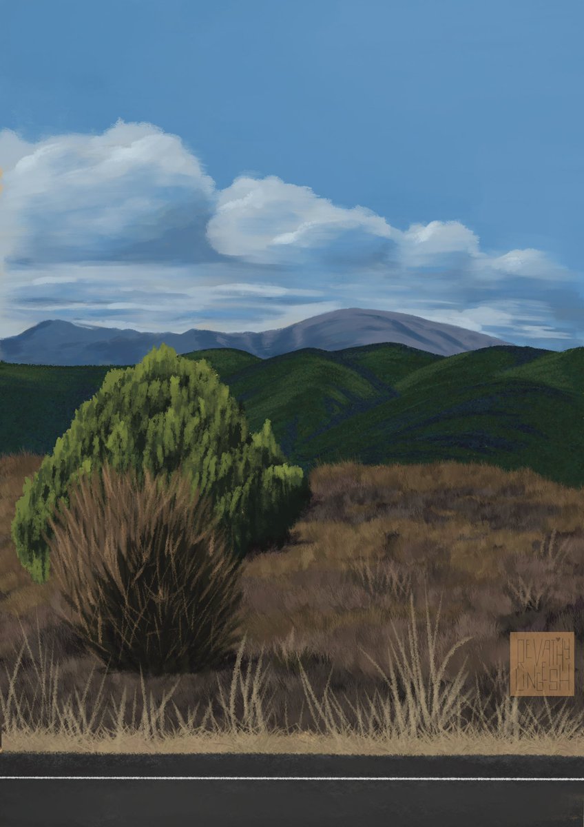 MaRevathy's tweet photo. Landscape Study - Procreate Art of New Zealand roads 
 Visual Environment https://t.co/ind0rHNdQY