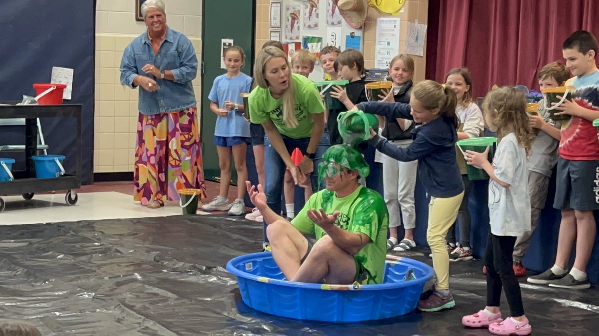 Slime Mr. Lawson ✅ 
Mission Accomplished for Peach 🍑 Plains! Thank you for the outpouring of support for our school and our students to help us meet our stretch goal. We were proud to rock the Panther Prowl and students were thrilled to slime the principal <a href="/ghapspeach/">GHAPS-Peach Plains</a>