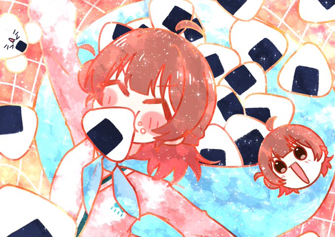 「closed eyes onigiri」 illustration images(Latest)